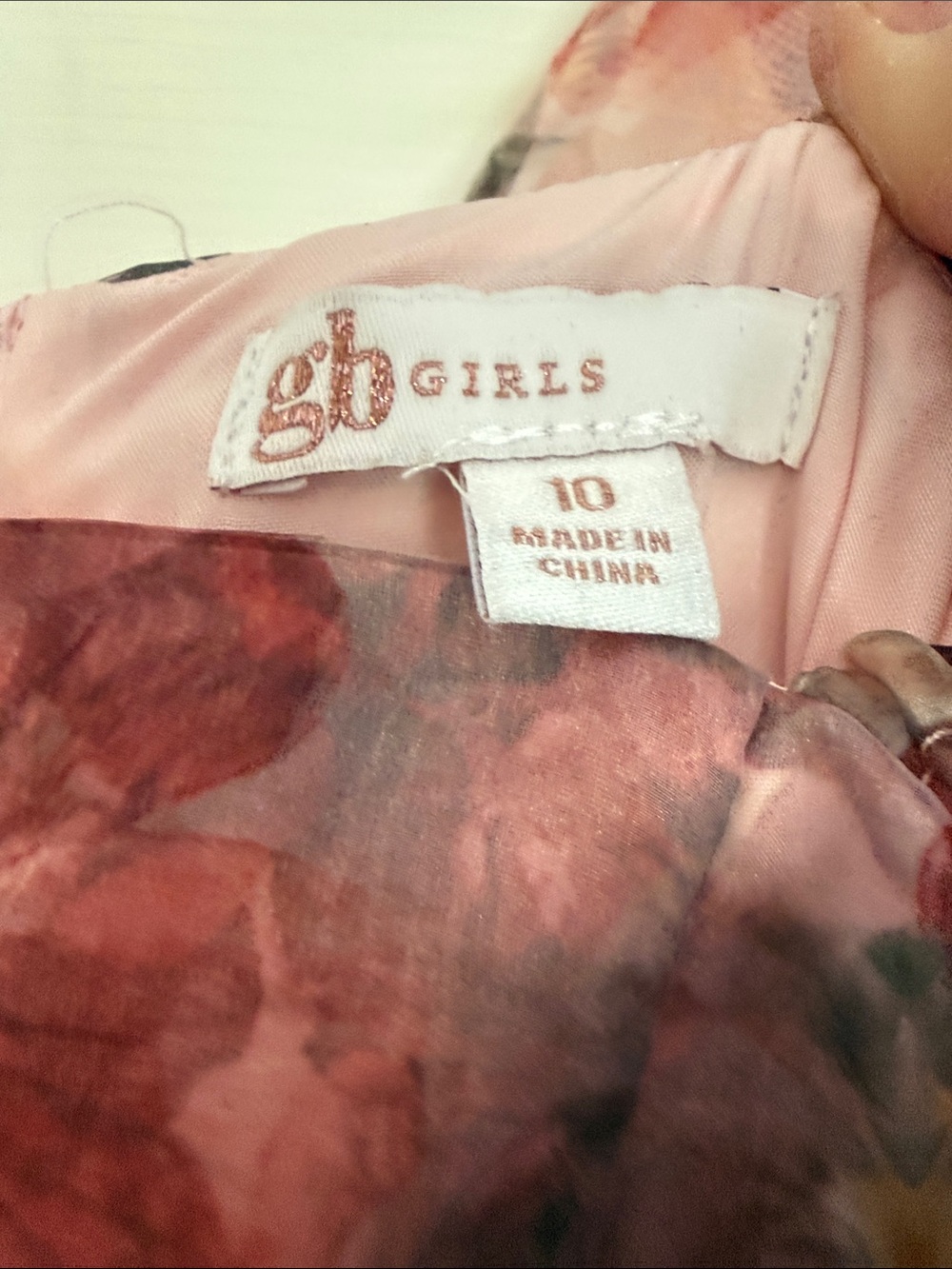GB girls Floral Ruffle Chiffon Dress - Rose Mauve - Picture 2 of 9